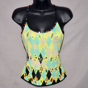 Vintage Christian Lacroix Bazar Knit Sequin Tank M